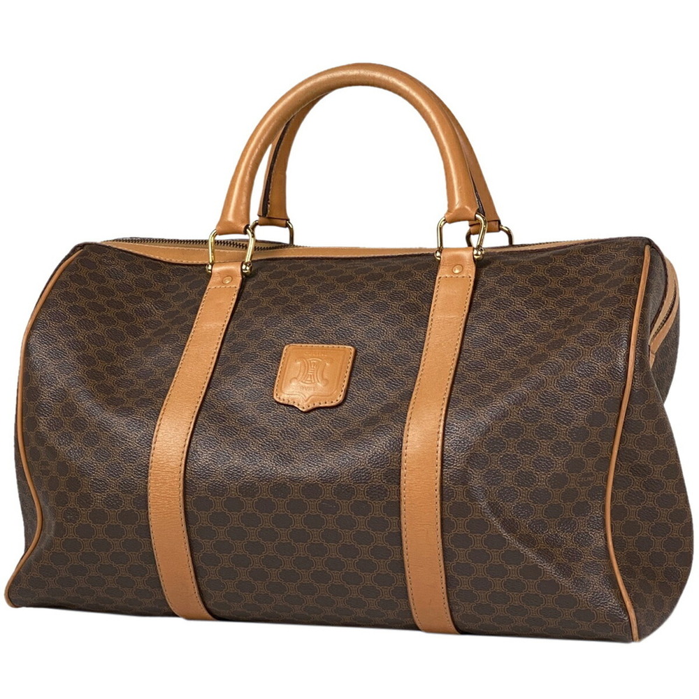 Celine Macadam Pattern Canvas Handbag Brown - image 1